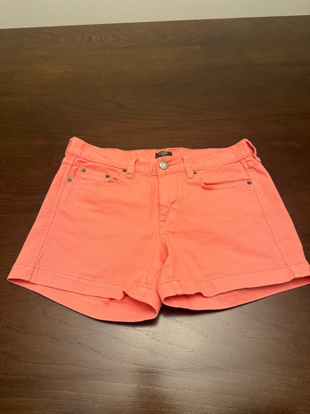 J. Crew Coral Denim Shorts size 4